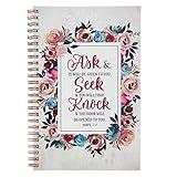 Christian Art Gifts Notebook Ask Seek Knock Matthew 7:7 Bible Verse Inspirational Writing Notebook Gratitude Prayer Journal Flexible Cover 128 Ruled Pages w/Scripture, 6 x 8.5 Inches