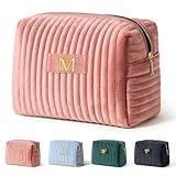 COSHAYSOO Personalized 16th 18th 21st Birthday Graduation Gifts for Women Girls Travel Makeup Bag Make Up Cosmetic Pouch 16 17 18 19 20 21 Year Old Girl College Dorm Essentials Pink Initial Letter M