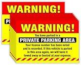 Private Parking Stickers (Pack of 50) Reserved No Permit Area Violation Warning Notice Vehicle is Illegally Parked - Large Size 6" X 9" – Yellow