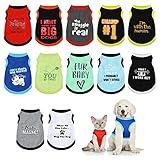 12 Pieces Dog Shirts Pet Printed Clothes with Funny Letters Summer Pet T Shirts Cool Puppy Vest Breathable Dog Outfit Soft Cat Sweatshirt for Chihuahuas Cats Accessories, 12 Styles(Small)