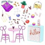 Glitter Girls – 14-Inch Doll Accessories – Shop Terrace Playset With 60+ Pieces – Patio Furniture Set – Table & Chairs For Sweet Shop – Play Food & Cash Register – 3+ Years– Sweet Shop Terrace Set