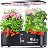 Misting 15 Pods Hydroponic Growing System Herb Garden Kit Indoor, 5L Large Tank Plant Germination Kit with Adjustable Height Grow Light to “20", Quiet Pump, Auto Timer, Gardening Christmas Gifts