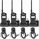 Retevis RT86S Walkie Talkies with Shoulder Mic, Long Range 2 Way Radio with LCD Screen, Heavy Duty Two Way Radio, Business Radio, Group Call, for Industry(4 Pack)