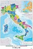 POSTER STOP ONLINE Map of Italy - Poster/Print (Italian Language Version) (Size 24" x 36")