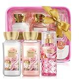 Bath and Body Gift Set for Women & Girls, Rose 3PCS Set for - Shower Gel, Body Lotion, Body Mist, Personal Portable Body Care Travel Set, Home Spa Set for Birthday Mother's Day Gifts for Her