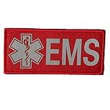 4.3"x2" Red Emergency Medical Services Reflective Patches - Nurse Care EMS Patch Emblem Badge for Tactical Vest, Backpack, Hats, Bags, Clothes
