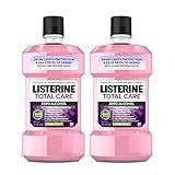 Listerine Total Care Zero Alcohol Anticavity Mouthwash, Bad Breath Treatment, Alcohol Free Mouthwash for Adults; Fresh Mint Flavor, 1 L, 2 Pack