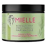 Mielle Organics Rosemary Mint Strengthening Hair Masque, Essential Oil & Biotin Deep Treatment, Miracle Repair for Dry, Damaged, & Frizzy Hair, 12 Ounces