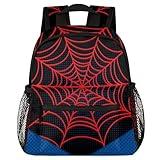 Toddler Backpacks for Boys Girls 2-4: Kids Cartoon Schoolbag Lightweight Waterproof Book Bag for Preschool, Kindergarten, Elementary Back to School Children 12 Inch, Black Spider Web