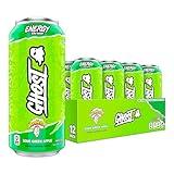 GHOST Energy Drink - 12-Pack, Warheads Sour Green Apple, 16oz - Energy & Focus & No Artificial Colors - 200mg of Natural Caffeine, L-Carnitine & Taurine - Gluten-Free & Vegan