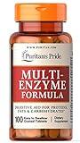 Puritan's Pride Multi-Enzyme Formula, Digestive Aid for Proteins, Fats, and Carbohydrates, Dietary Supplement for Digestion and Healthy Gut Support, 50 Day Supply, 100 Easy to Swallow Coated Tablets