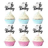 Gyufise 24Pcs Halloween Baby Shower Cupcake Toppers - Oh Baby Cupcake Picks, Little Boo & Ghost Decorations