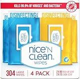 Nice 'N Clean Disinfecting Surface Wipes 304ct | Cleans & Disinfects Home & Kitchen Surfaces | Fresh & Lemon Scent