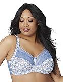 Bramour by Glamorise Women's Full Figure Plus Size Luxury Underwire Back Close Sheer Lace Bra-Soho #7004, Allure Blue, 42D