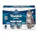 Blue Buffalo Tastefuls Purées Variety Pack, Natural Cat Food Complement, Resealable Twist Cap Pouches, Chicken and Tuna, 3-oz (12 Count, 6 of Each Flavor)