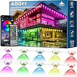 SINLEY 400FT Permanent Outdoor Lights,RGB Eaves Lights with App Control Remote,DIY Scene Modes IP67 Waterproof Outdoor Under Eave Lighting