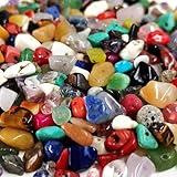 500pcs Natural Chip Stone Beads Multicolor 5mm to 8mm Irregular Gemstone Healing Crystal Loose Rocks Bead Hole Drilled DIY for Bracelet Necklace Earrings Jewelry Christmas Making Craft