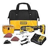 DEWALT 20V MAX XR Multi-Tool Kit, Oscillating Tool, 3-Speed, Quick Blade Change for Multi-Tool Needs, Cordless (DCS356D1)