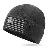 OUTDOOR SHAPING American Flag Fleece Watch Cap, USA Multi-Season Army Military Tactical Beanie, Winter Warm Beanie