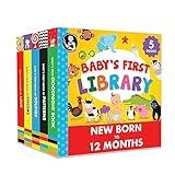 Madame Curie’s Baby's First Library Set of 5 | Baby Toys, for 0-3-6 Months, 0 to 1 Year Old, Toddler Board Books | Baby Shower, Birthday Gift Ideas for Newborn Girl & Boy, Infant Toys