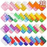 Kids Party Favors Fidget Toys Bulk 30 Pack Mini Pop Fidget Keychain Its Birthday Party Favors for Kids 4-8,8-12 Small Halloween Classroom Prizes It Student Gifts for Students Goodie Bag Stuffers