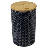 Home Basics Large Honeycomb Design Kitchen Canister (Navy) Modern Canister Sets For Kitchen Counter | With Bamboo Lid | Perfect For Storing Dry Food, Baking Staples, Snacks, and More