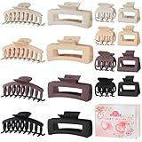 NEW LIVE Hair Clip 16 Count for Women - Hair Claws for Thin Thick Curly Hair - Large and Small Matte Banana Clips - Strong Hold Nonslip Hair Claws - Various Sizes and Styles