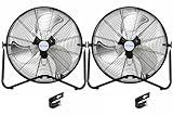 BILT HARD 20" High Velocity Floor Fan, 4600 CFM 3-Speed Industrial Shop Fan with Wall-Mounting System, Heavy Duty Metal Fan for Garage Workshop and Warehouse, 2 Pack