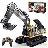 kolegend Remote Control Excavator Toy 16 Inch, 11 Channel RC Construction Vehicles Hydraulic Haulers Digger Toys Gift for 6 7 8 9 10 Years Old Kids Boys