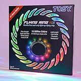 TOSY Flying Ring - 16 Million Color RGB LEDs, Super Bright, Lost Mode, Auto Light Up, Camping Essentials for Kids/Teens/Boy/Girl, Safe & Soft, Waterproof, Pool/Beach Games, Lightweight Toy
