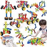 Kids STEM Building Toys for 3 4 5 6 7 8+ Year Old Boy Girl Birthday Gift, 125 Pcs Preschool Classroom Educational Building Blocks Stem Kits Activities Ages 3-5 4-8 5-7 6-8 Engineering Creative Games