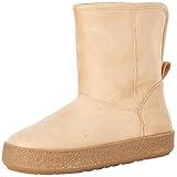 Amazon Essentials Women's Shearling Boot, Beige Microsuede, 8