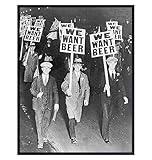 Vintage Prohibition Beer Poster LARGE 11x14 - Unique Wall Art Decor for Home, Bar, Cafe - Funny Saying Retro Art Print - Bar Room Decor - Vintage Decorations - Bar Art - Retro Decor - Funny Saying