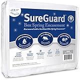 Twin Size SureGuard Box Spring Encasement - 100% Waterproof, Bed Bug Proof, Hypoallergenic - Premium Zippered Six-Sided Cover