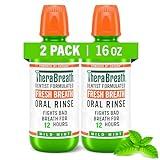 TheraBreath Fresh Breath Mouthwash, Mild Mint Flavor, Alcohol-Free, 16 Fl Oz (2-Pack)