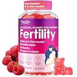 Fertility Supplements for Women, Prenatal Vitamins with Myo-Inositol & D-Chiro Inositol, Folate, Herbs, for Hormonal Balance, Fertility & Vaginal Care, 60 Prenatal Gummies (Raspberry)