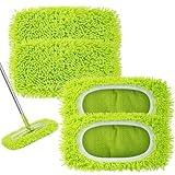 Unoutur Reusable Dry Sweeping Cloths Microfiber Wet Mop Pads Compatible with Swiffer Sweeper Mop Replacement Sweeping Mopping pad Refills for Hardwood Surface Floor Cleaning (4PCS)