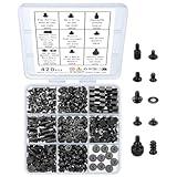 420pcs Computer Screws, Motherboard Standoffs and Screws Kit, Motherboard Screws, Laptop Screws, Computer Case Screws, PC Fan Screws for HDD SSD Screws Hard Drive Computer Fan Replacement Screws