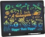 Kinayue LCD Writing Tablet for Kids, Rechargeable 21 Inch Doodle Board,Easter Basket Stuffers,Preschool Learning Toys Christmas Birthday Gift 3 4 5 6 7 Year Old Girls Boys (Black)