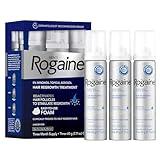 Men’s Rogaine 5% Minoxidil for Men Foam, Clinically Proven Regrowth for Thinning Hair, Topical Hair Loss Treatment, Unscented Topical Aerosol, Results in 8–16 Weeks, 3-Month Supply, 3 x 2.11 oz
