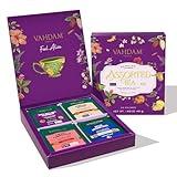 VAHDAM, Assorted Christmas Tea Gift Set | Classic Hoilday Gift Box - 24 Unique Flavor in Individually Wrapped Pyramid Tea Bags | Christmas Presents for Women, Men & Adults