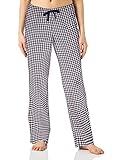 Amazon Essentials Women's Poplin Sleep Pant, Black Gingham, Large