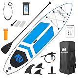 ADVENOR Paddle Board 11'x33 x6 Extra Wide Inflatable Stand Up with SUP Accessories Including Adjustable Paddle,Backpack,Waterproof Bag,Leash,and Hand Pump,Repair Kit (Blue)