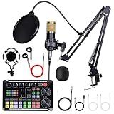 ALSO GO Podcast Equipment Bundle, Podcast Equipment with BM-800 Microphone(Gold) & F998 Sound Card, Recording Studio Equipment for Podcasting, Singing, Gaming, and Live Streaming YouTube Tiktok