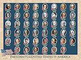 UNCLE WU USA President Poster For Kids/Adults -Home Decor -Double Side Laminated President Chart for Homeschool -18 x 24 Inch Waterproof