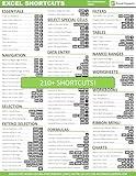 Microsoft Excel Laminated Two-Sided Keyboard Shortcut Guide - Windows Edition