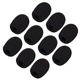 Sunmns 10 Pack Mini Small Size Lapel Headset Microphone Windscreen Foam Cover, Black