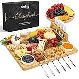 SMIRLY Charcuterie Boards Gift Set: Charcuterie Board Set, Bamboo Cheese Board Set - House Warming Gifts New Home, Wedding Gifts for Couple, Bridal Shower Gift