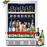 Kalamera Mini Fridge 24” Beverage and Wine Cooler Built-in or Freestanding - 118 Cans & 16 Bottles Capacity Wine Refrigerator Cooler