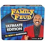 Spin Master Games, Family Feud: Ultimate Edition, Includes Tin Storage Box & 50 Bonus Questions, Friendly Competition Game, Family Game Night, 3+ Players, Stocking Stuffer Gift Ideas for Ages 8 & Up